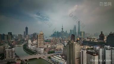 美好的天气改变全景 4 k <strong>时间流逝</strong>从上海市